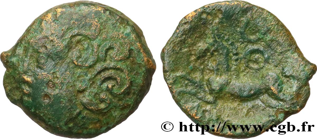 GALLIA - BITURIGES CUBI (Regione di Bourges) Bronze ABVDOS aux trois annelets pointés MB
