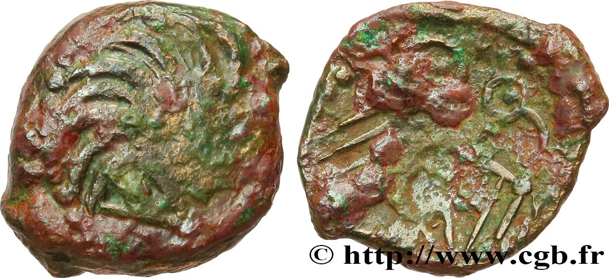 GALLIEN - CARNUTES (Region die Beauce) Bronze à l’aigle et à la rouelle, tête à gauche S