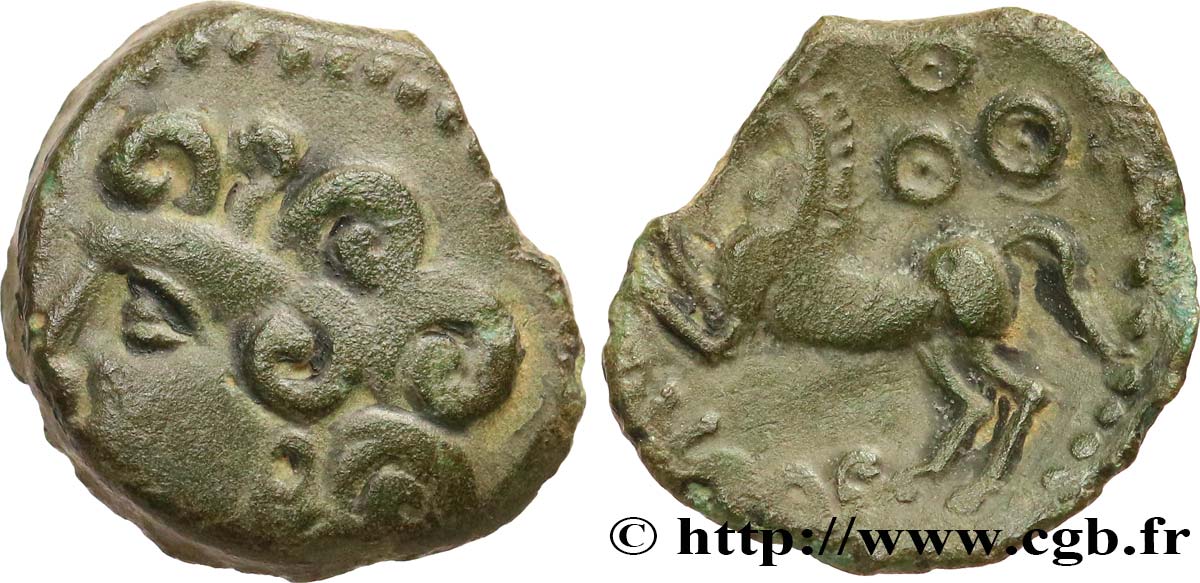 GALLIA - BITURIGES CUBI (Regione di Bourges) Bronze ABVDOS aux trois annelets pointés BB