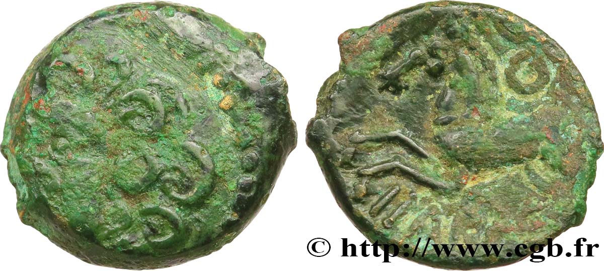 GALLIA - BITURIGES CUBI (Región de Bourges) Bronze ABVDOS aux trois annelets pointés BC+/MBC
