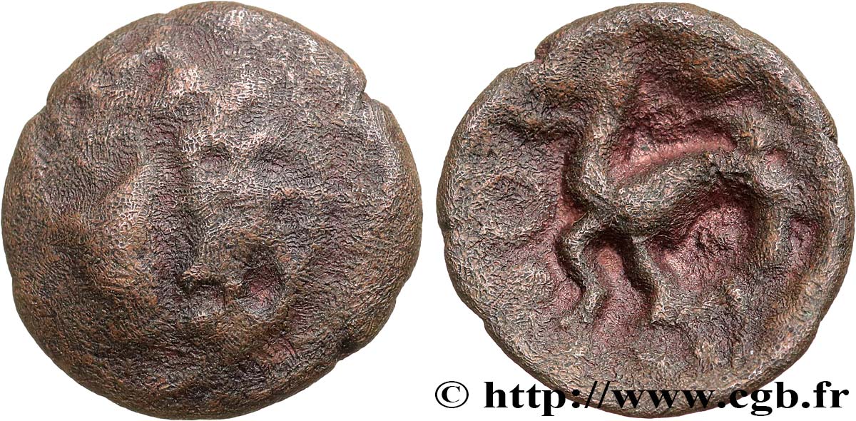 GALLIA BELGICA - AMBIANI (Región de Amiens) Bronze au cheval BC/BC+
