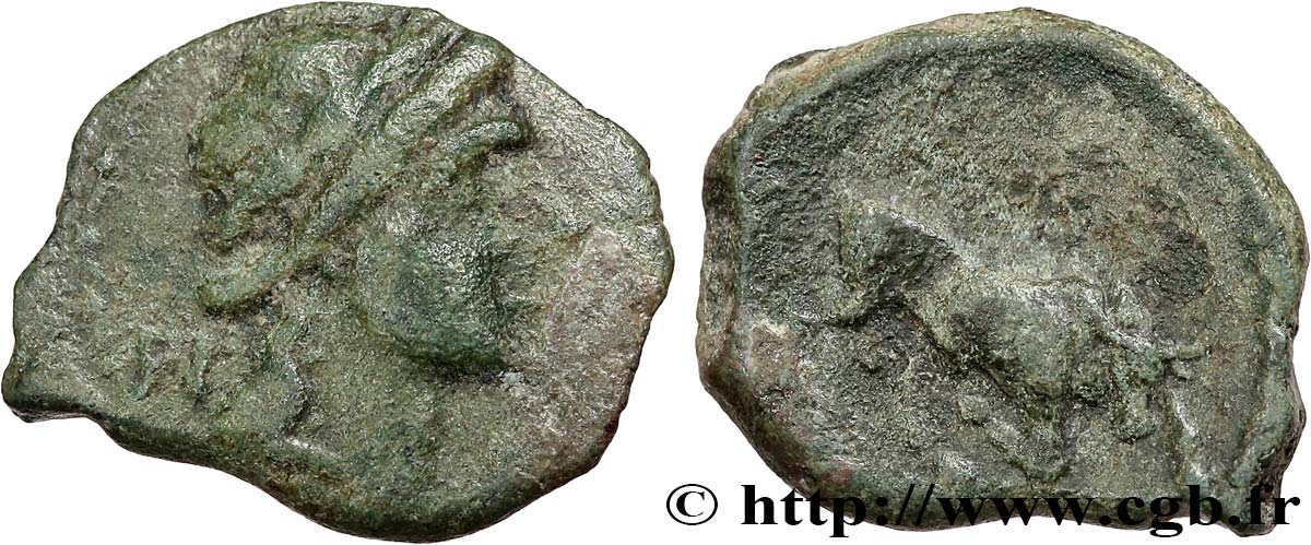 MASSALIA - MARSEILLES Bronze au taureau, (hémiobole ?) MB/q.MB