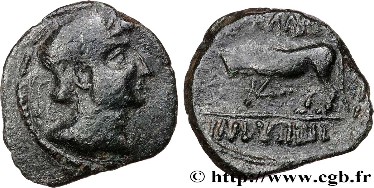 GALLIA BELGICA - REMI (Regione di Reims) Bronze GERMANVS INDVTILLI au taureau (Semis) q.BB