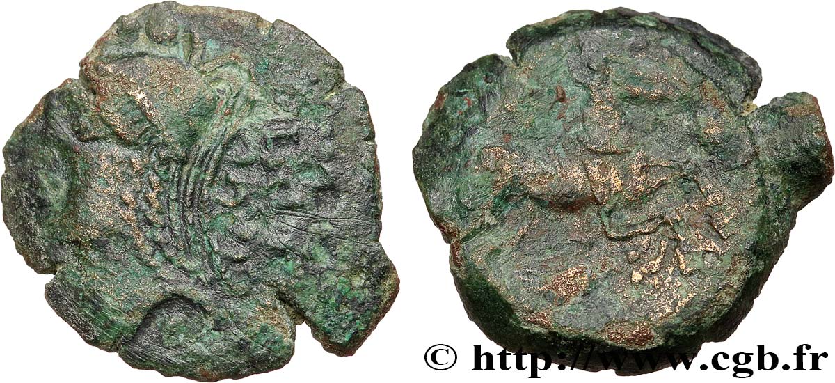 VELIOCASSES (Area of Norman Vexin) Bronze NIREI au cheval et à l’aigle F