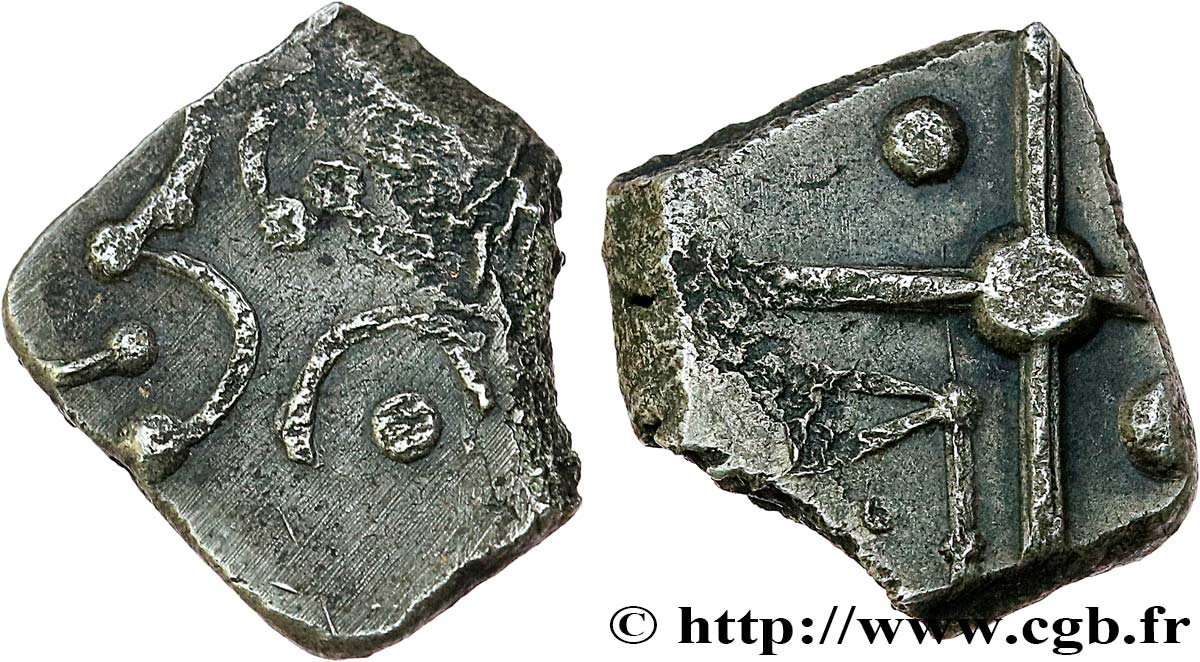 GALLIA - SUDOESTE DE LA GALLIA - CADURCI (Región de Cahors) Drachme assimilée “à la tête triangulaire”, S. 390 BC+
