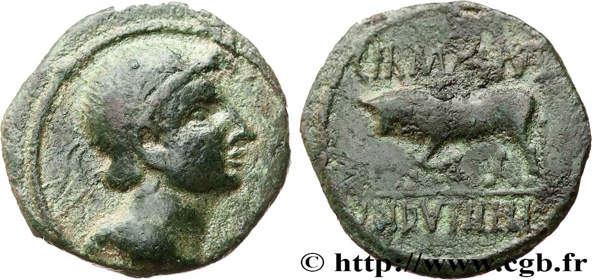 GALLIA BELGICA - REMI (Región de Reims) Bronze GERMANVS INDVTILLI au taureau (Semis) BC+
