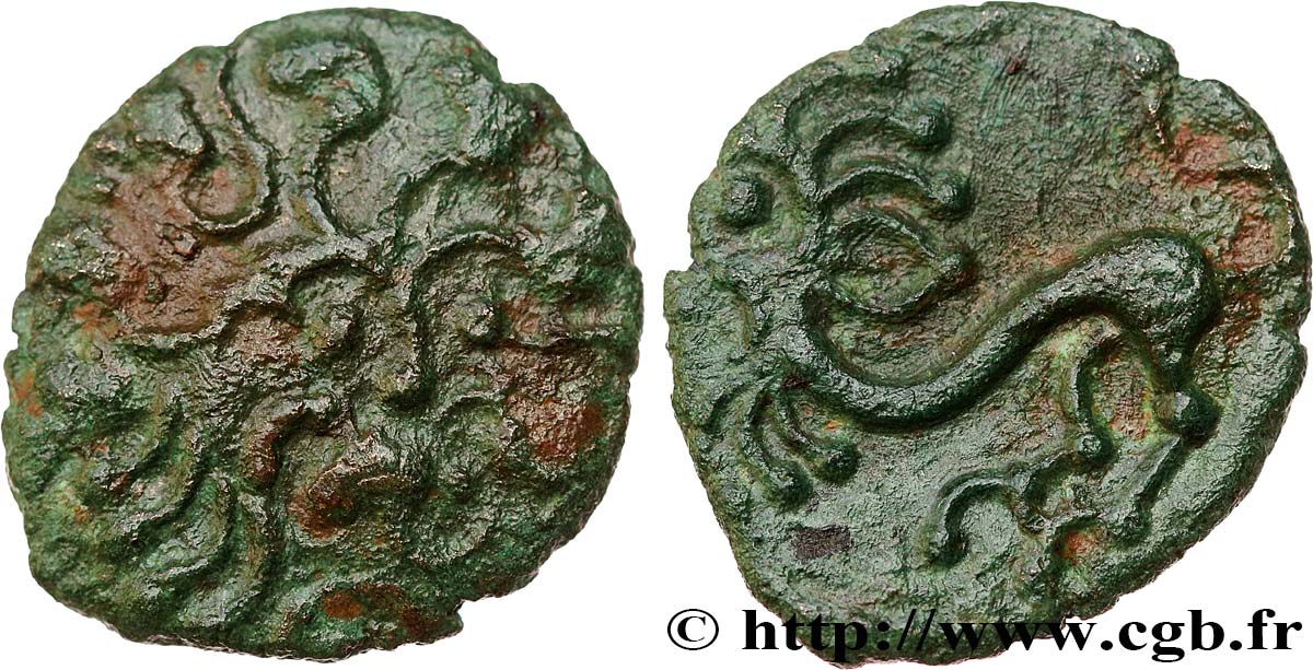 GALLIEN - BELGICA - BELLOVACI (Region die Beauvais) Bronze au lion SS/fVZ