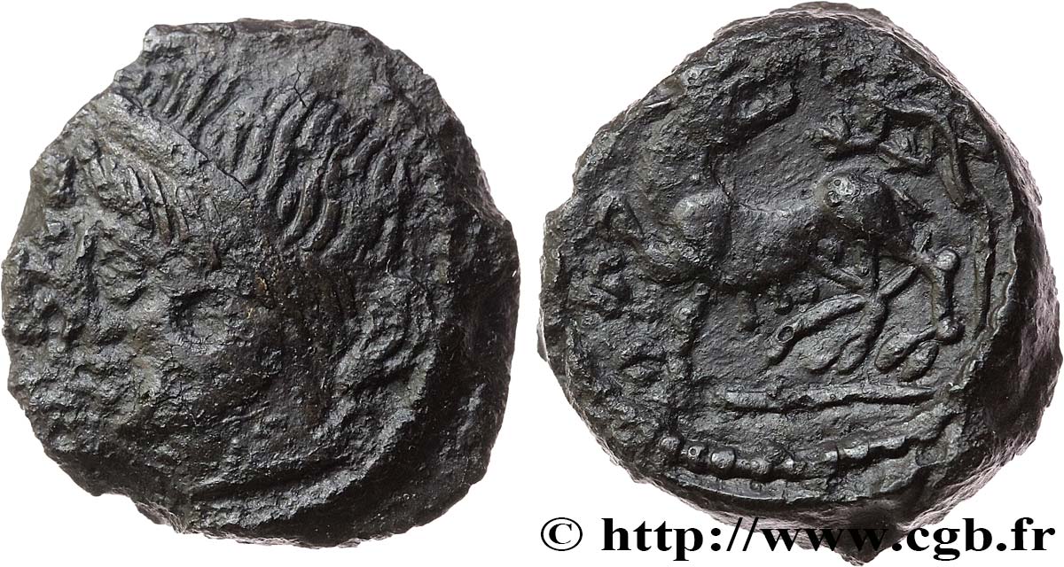 GALLIA - CARNUTES (Regione della Beauce) Bronze PIXTILOS classe II à la louve et au lézard q.BB/BB