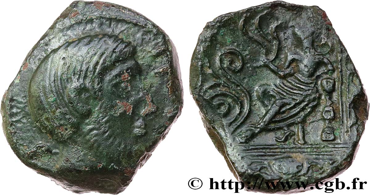 GALLIA - CARNUTES (Beauce area) Bronze PIXTILOS classe V à la “déesse assise” XF