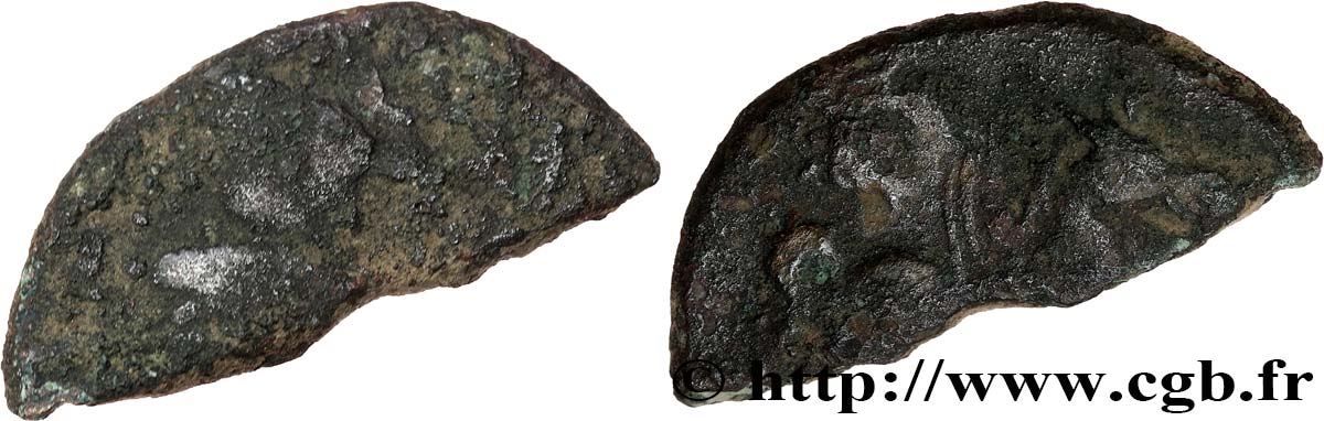 INDIGETES - EMPORIA / UNTIKESKEN (Province of Gerona- Ampurias) Unité de bronze ou as (demi) VF