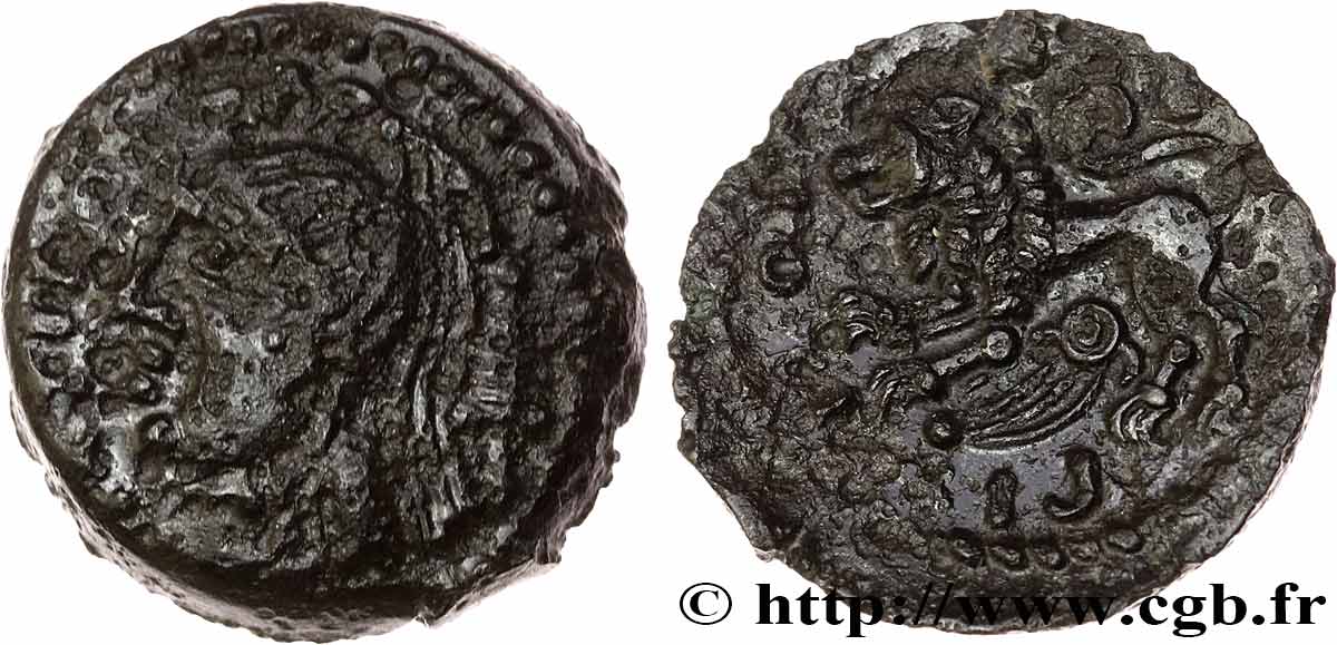GALLIA - CARNUTES (Región de la Beauce) Bronze PIXTILOS classe IX au lion BC/BC+