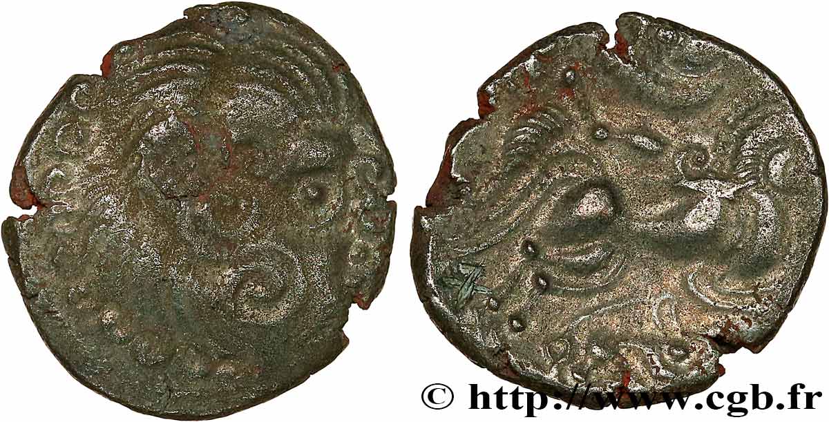 GALLIEN - ARMORICA - CORIOSOLITÆ (Region die Corseul, Cotes d Armor) Statère de billon, classe III au nez en epsilon SS