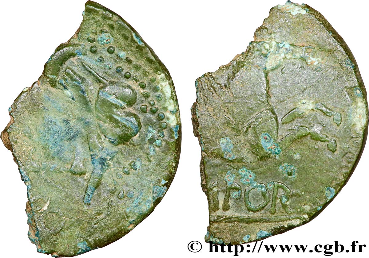 HISPANIA -INDIGETES - EMPORIA / UNTIKESKEN (Provincia de Gerona - Ampurias) Unité de bronze ou as BC+/MBC