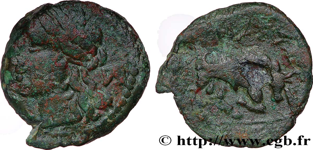MASSALIA - MARSEILLES Petit bronze au taureau, tête à gauche VF