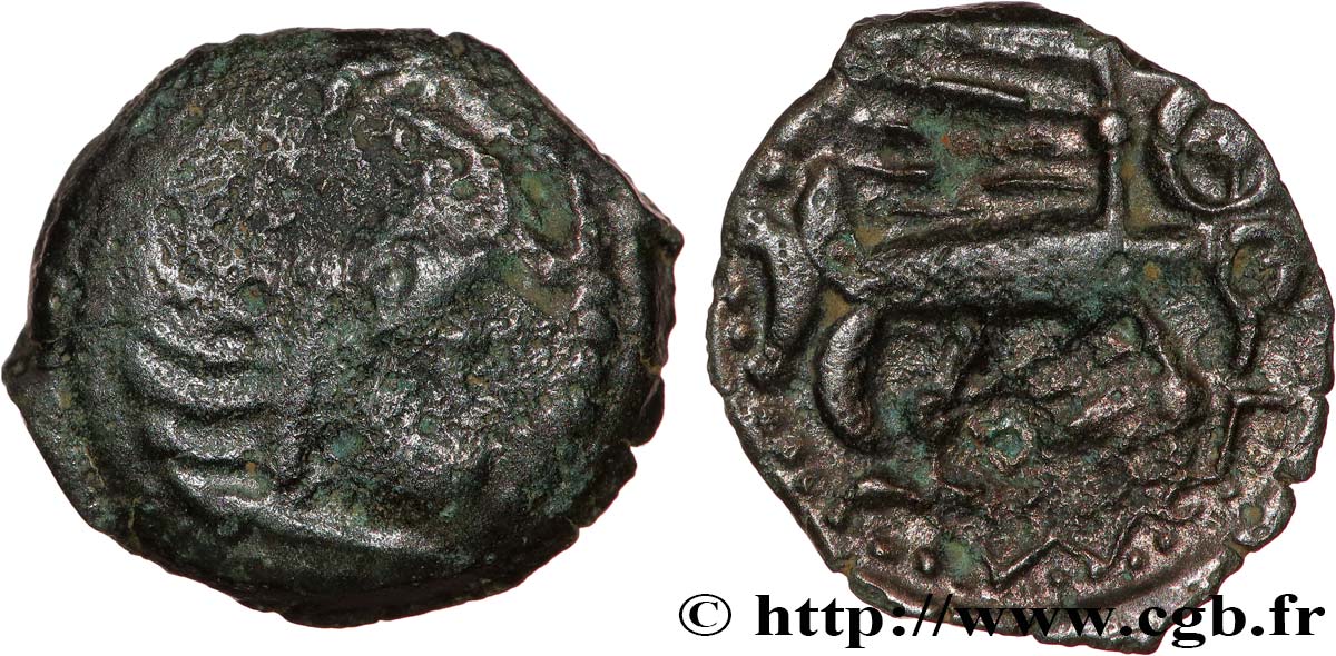 GALLIEN - CARNUTES (Region die Beauce) Bronze à l’aigle et à la rouelle, tête à droite fSS/SS