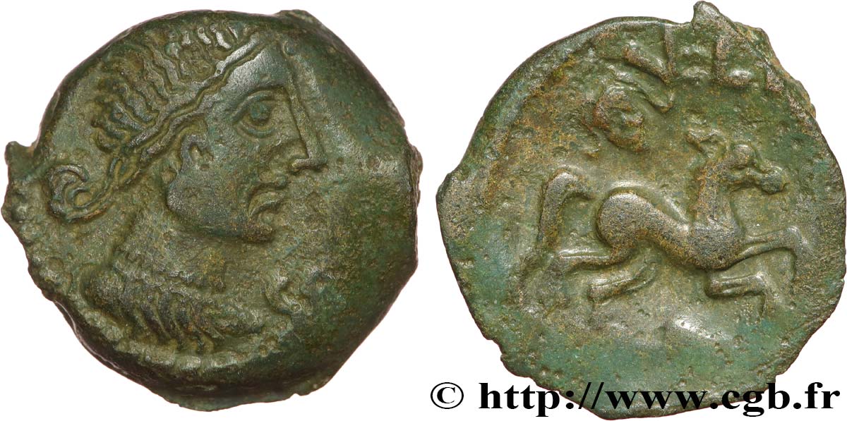 VELIOCASSES (Regione di Normandia) Bronze SVTICOS, classe V à la petite tête de face q.SPL/BB