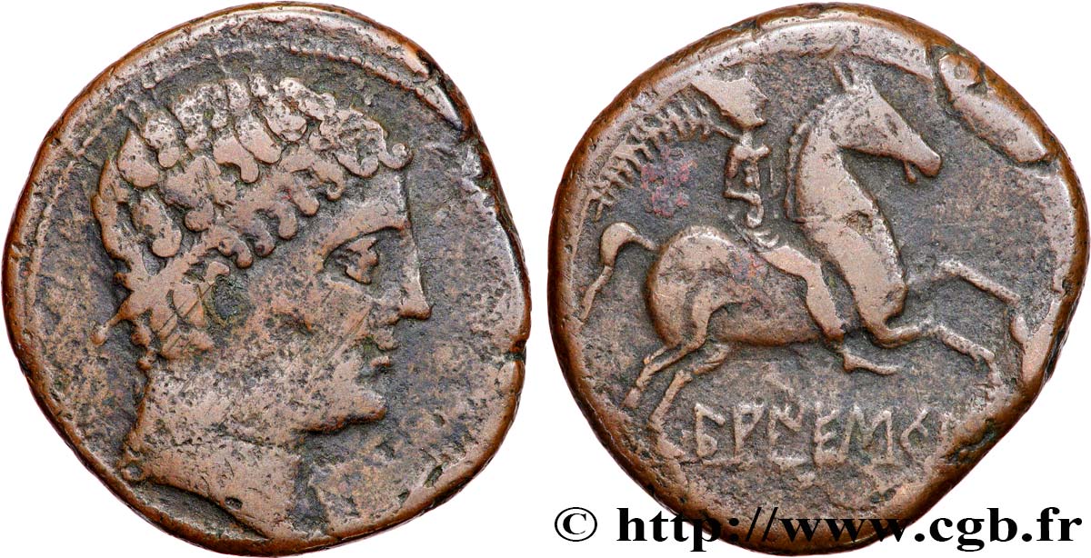 HISPANIA - LAYETANOS - LAIESKEN Unité de bronze au cavalier ou as XF