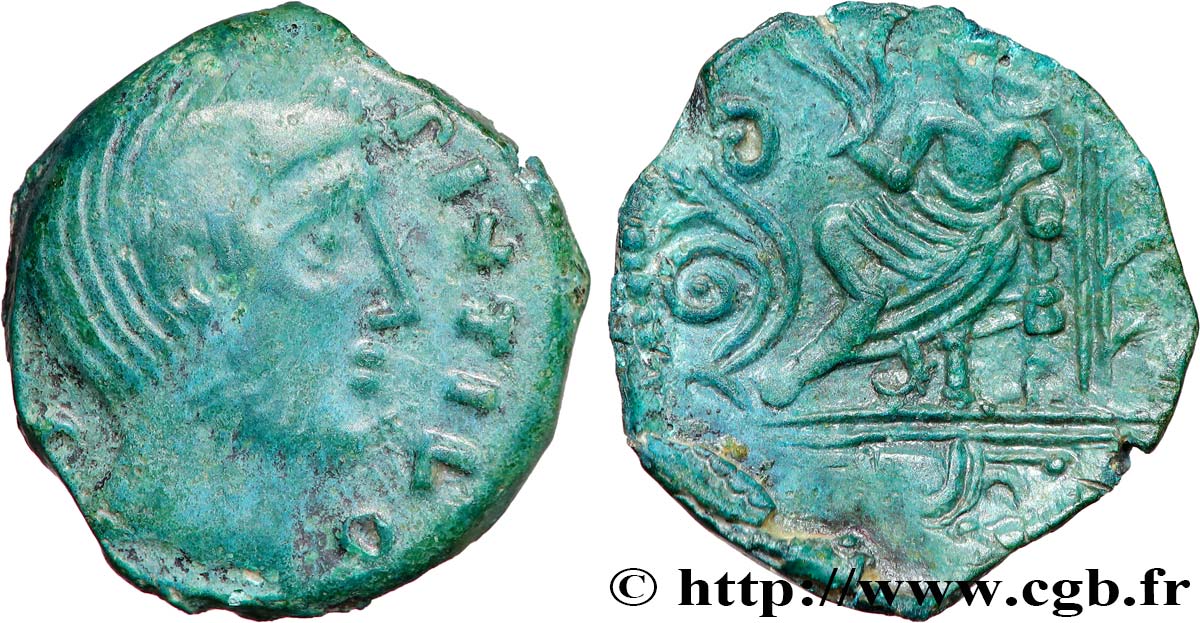 GALLIEN - CARNUTES (Region die Beauce) Bronze PIXTILOS classe V à la “déesse assise” fVZ/VZ