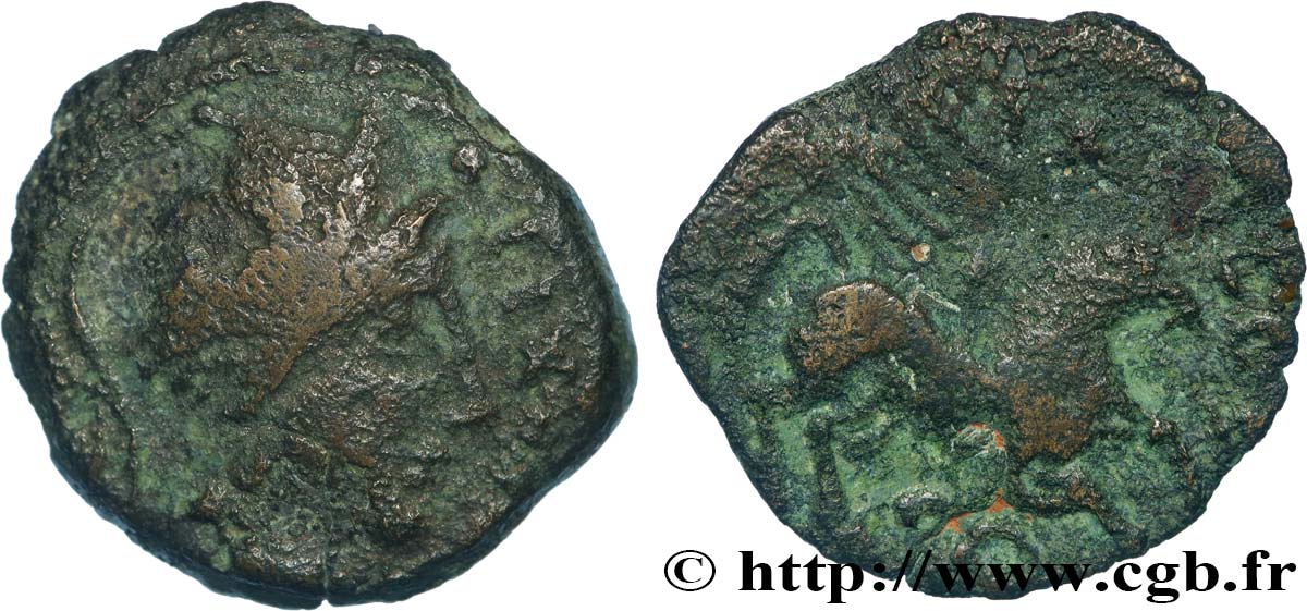 GALLIA - CARNUTES (Región de la Beauce) Bronze PIXTILOS classe VI au griffon courant BC