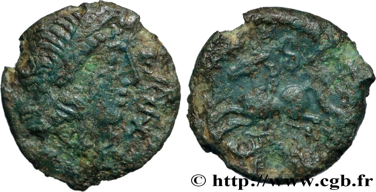 GALLIA - AULERCI EBUROVICES (Area of Évreux) Bronze IBRVIXS au cheval et au sanglier AU/XF