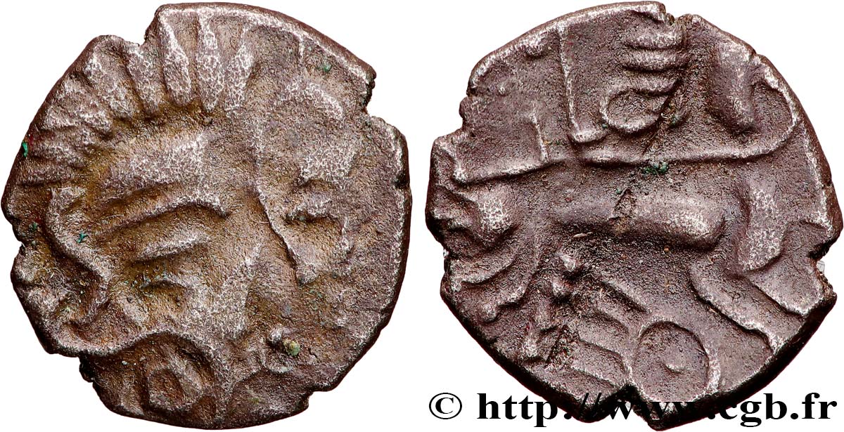 GALLIEN - ARMORICA - CORIOSOLITÆ (Region die Corseul, Cotes d Armor) Quart de statère de billon, classe Vb fSS