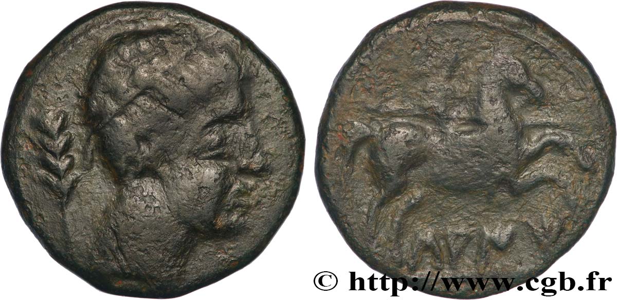 HISPANIA - ESPAGNE - SAITI - SAETABI (Province de Valence) Unité de bronze au cavalier ou as TTB
