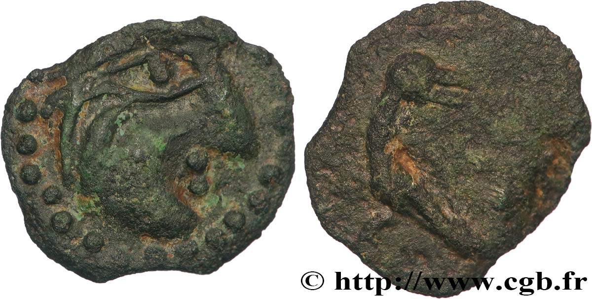 GALLIEN - BELGICA - BELLOVACI (Region die Beauvais) Bronze à l’aigle de face, “type de Vendeuil-Caply” SS/fSS