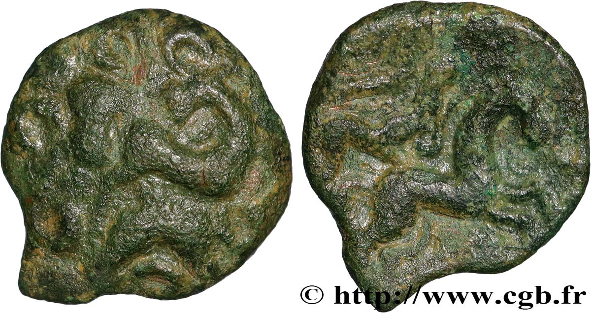 GALLIA BELGICA - AMBIANI (Regione di Amiens) Bronze aux animaux affrontés q.BB