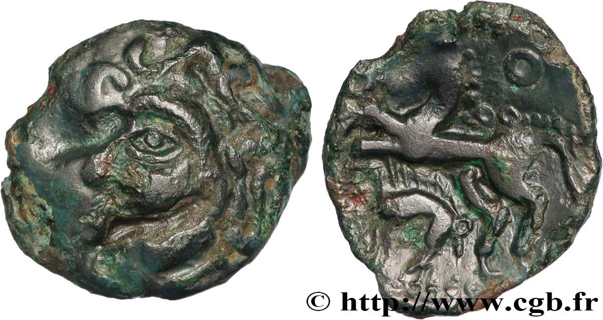 GALLIA - AULERCI EBUROVICES (Región d Evreux) Bronze au cheval et au sanglier MBC