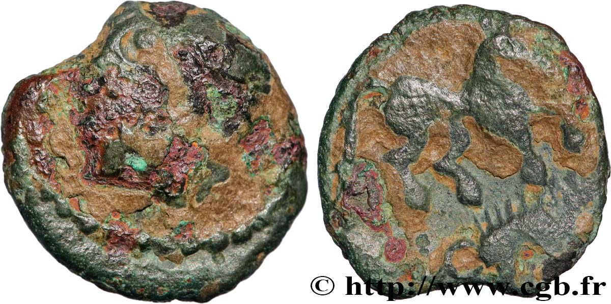GALLIA - CARNUTES (Región de la Beauce) Bronze au cheval et au sanglier MC/BC