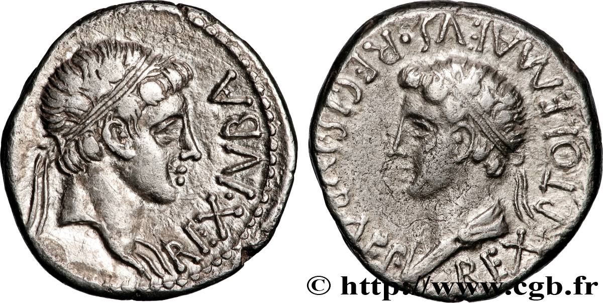 MAURÉTANIE - ROYAUME DE MAURÉTANIE - JUBA II et PTOLÉMÉE Denier SUP/TTB+