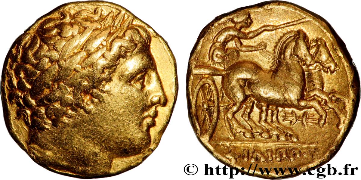 MACÉDOINE - ROYAUME DE MACÉDOINE - PHILIPPE II Statère d or SUP/TTB+