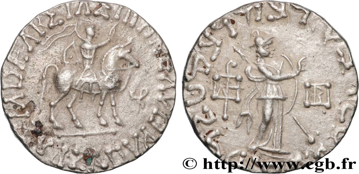 SCYTHIE - ROYAUME INDO-SCYTHE - AZÈS Tétradrachme bilingue TTB+