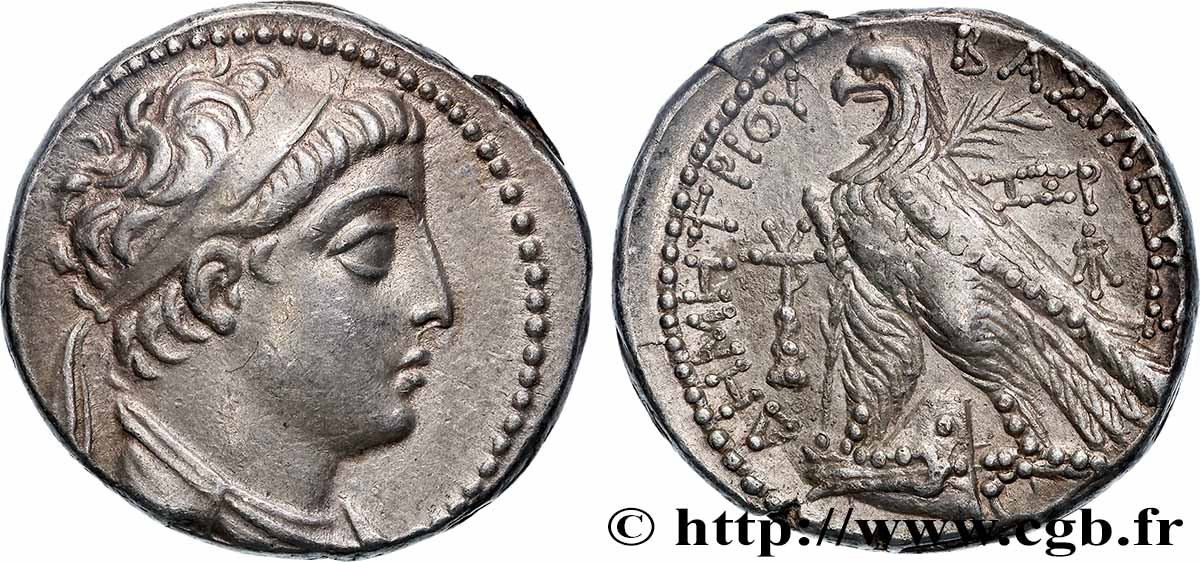 SYRIE - ROYAUME SÉLEUCIDE - DÉMÉTRIUS II NICATOR Tétradrachme SUP