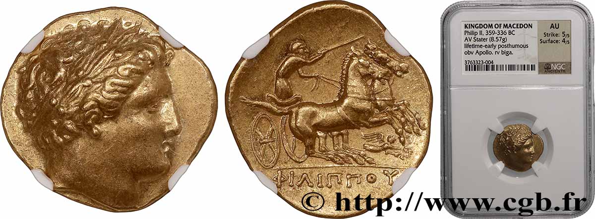 MACÉDOINE - ROYAUME DE MACÉDOINE - PHILIPPE II Statère d or SPL