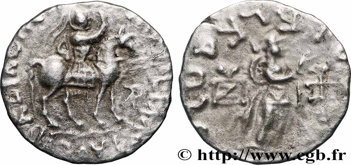 SCITIA - REINO INDO-SCITIA - AZES Drachme bilingue MBC