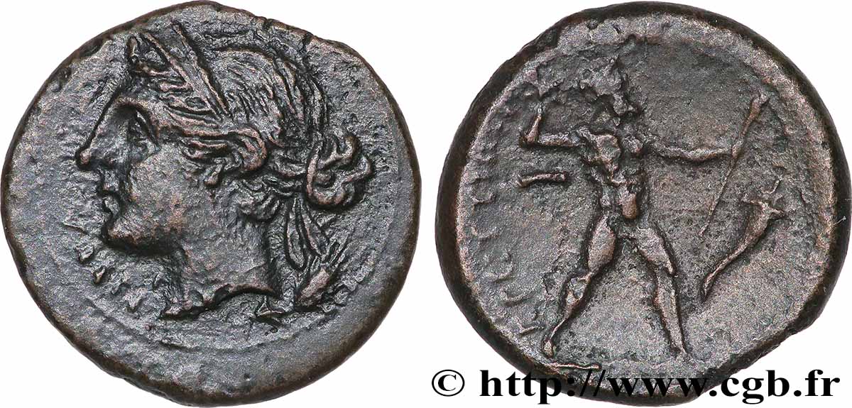 BRUTTIUM - BRUTTII - LES BRETTIENS Hemidrachme ou demi-unité TTB+/TTB