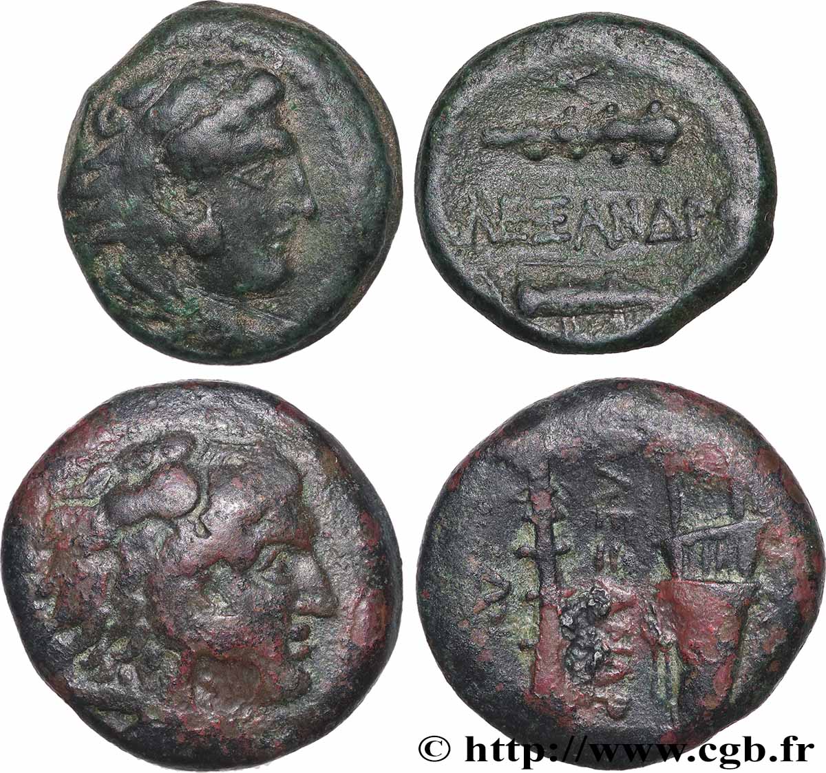 LOTS Lot de deux bronzes au type d’Alexandre lot