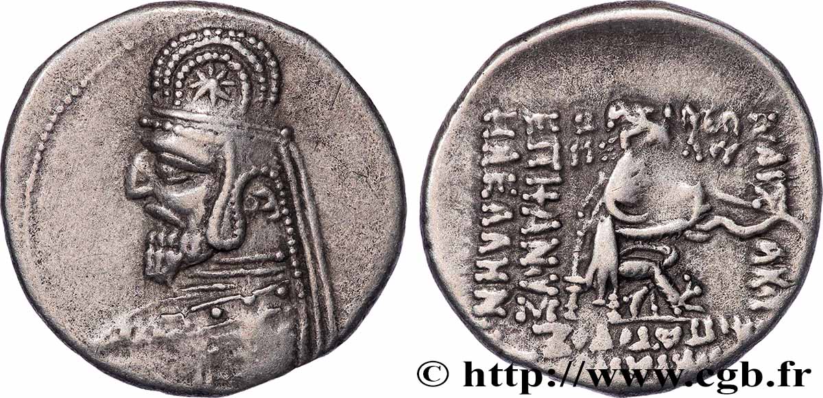 PARTHIEN - KÖNIGREICH DER PARTHER - ORODES I Drachme fVZ