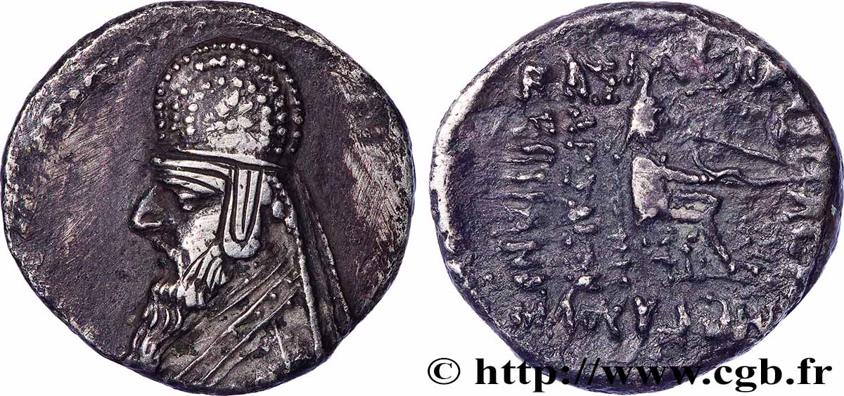 PARTHIEN - KÖNIGREICH DER PARTHER - MITHRADATES II Drachme SS