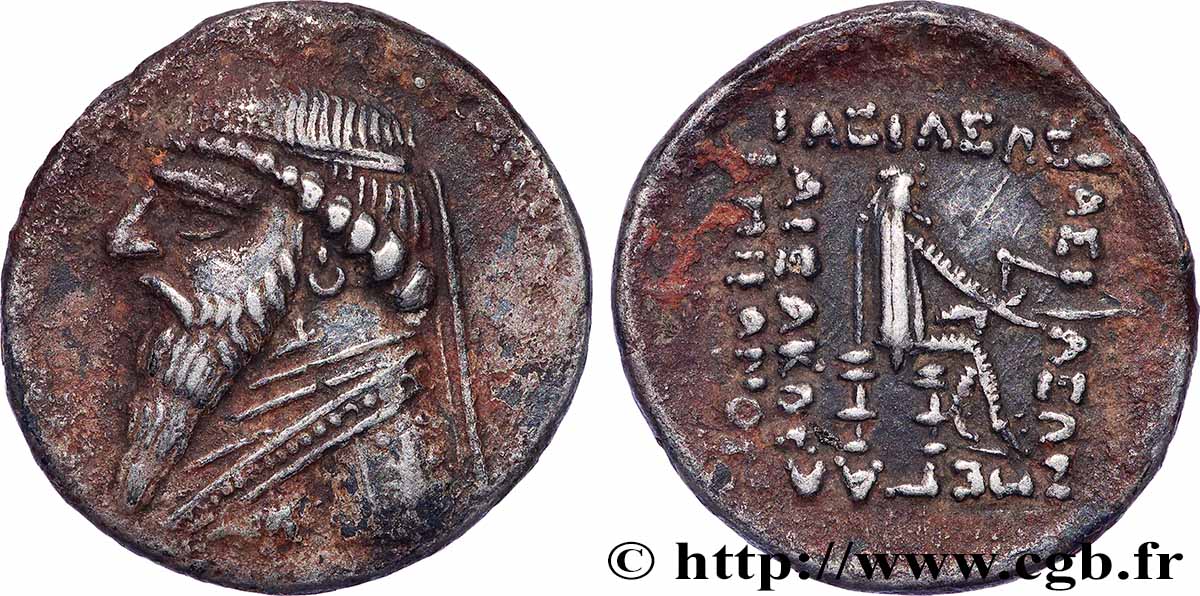 PARTHIEN - KÖNIGREICH DER PARTHER - MITHRADATES II Drachme SS