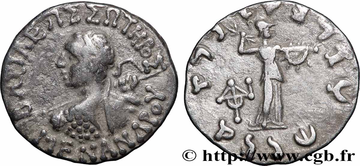 BAKTRIEN - KÖNIGREICH BAKTRIEN - MENANDROS I SOTER Drachme fVZ