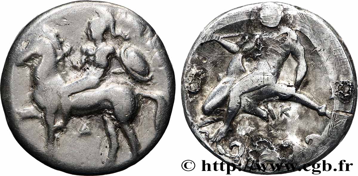 CALABRIA - TARAS Nomos, statère ou didrachme XF