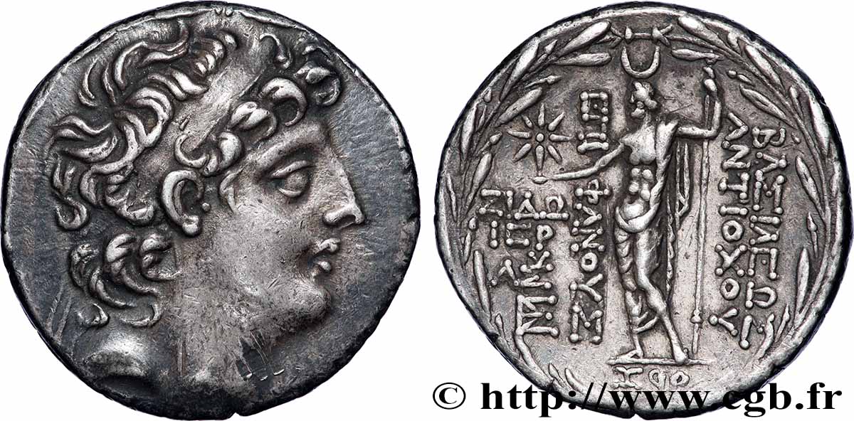 SYRIE - ROYAUME SÉLEUCIDE - ANTIOCHUS VIII GRYPUS Tétradrachme SUP/TTB+