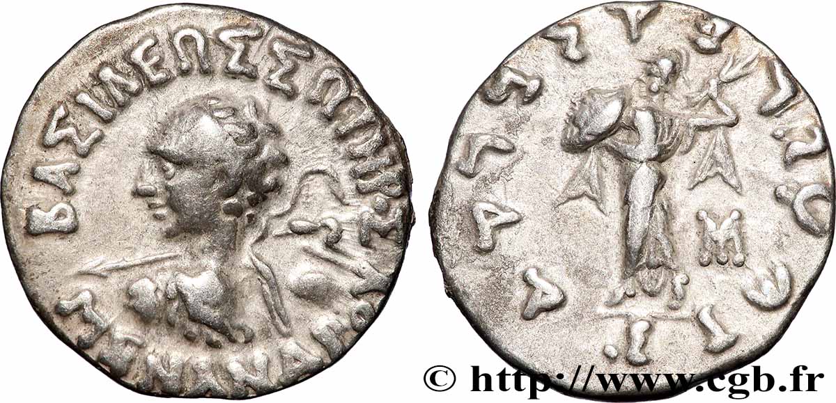BACTRIA - REGNO DE BACTRIA - MENANDRO I SOTER Drachme bilingue q.SPL