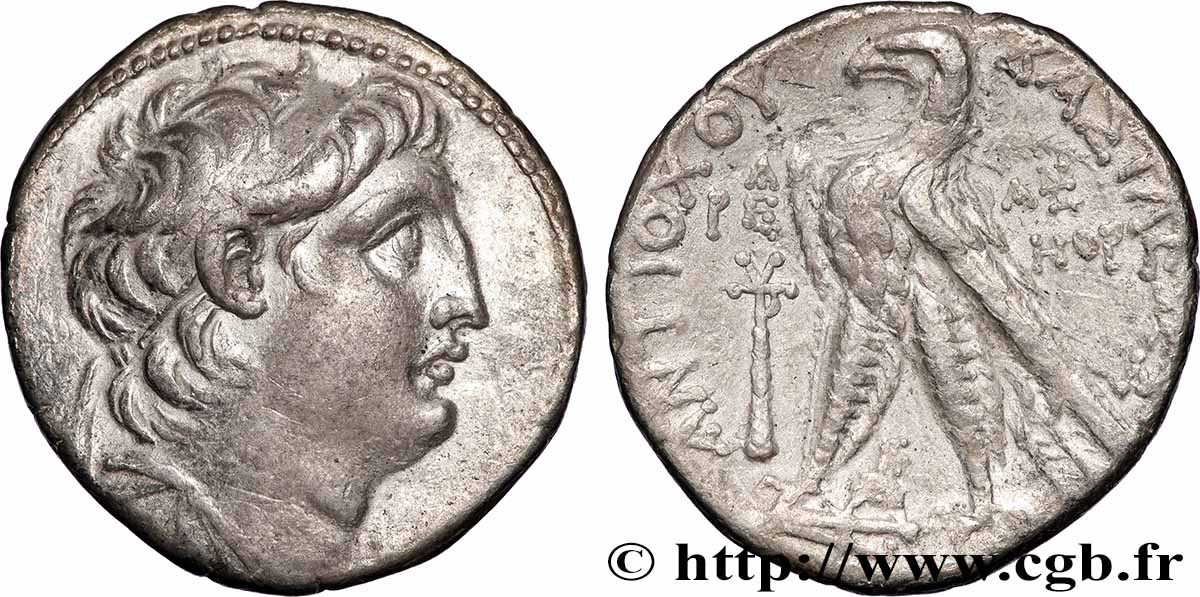 SYRIE - ROYAUME SÉLEUCIDE - ANTIOCHUS VII SIDETES Tétradrachme TTB+/TTB