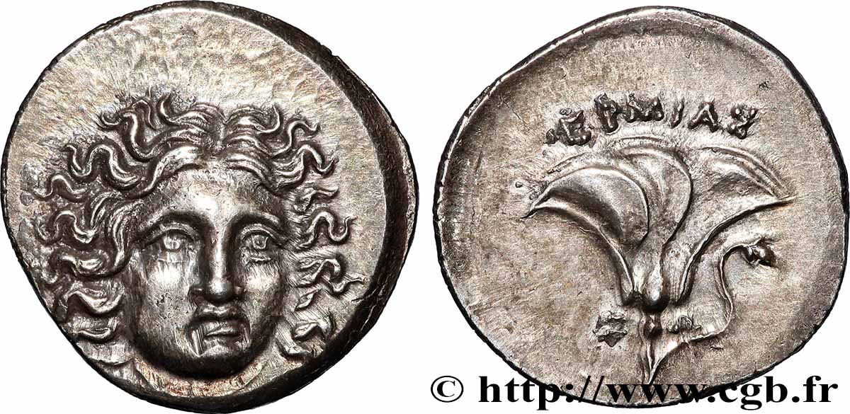 CARIA - ÎLES DE CARIE - PÉREE DE RHODES Drachme MS