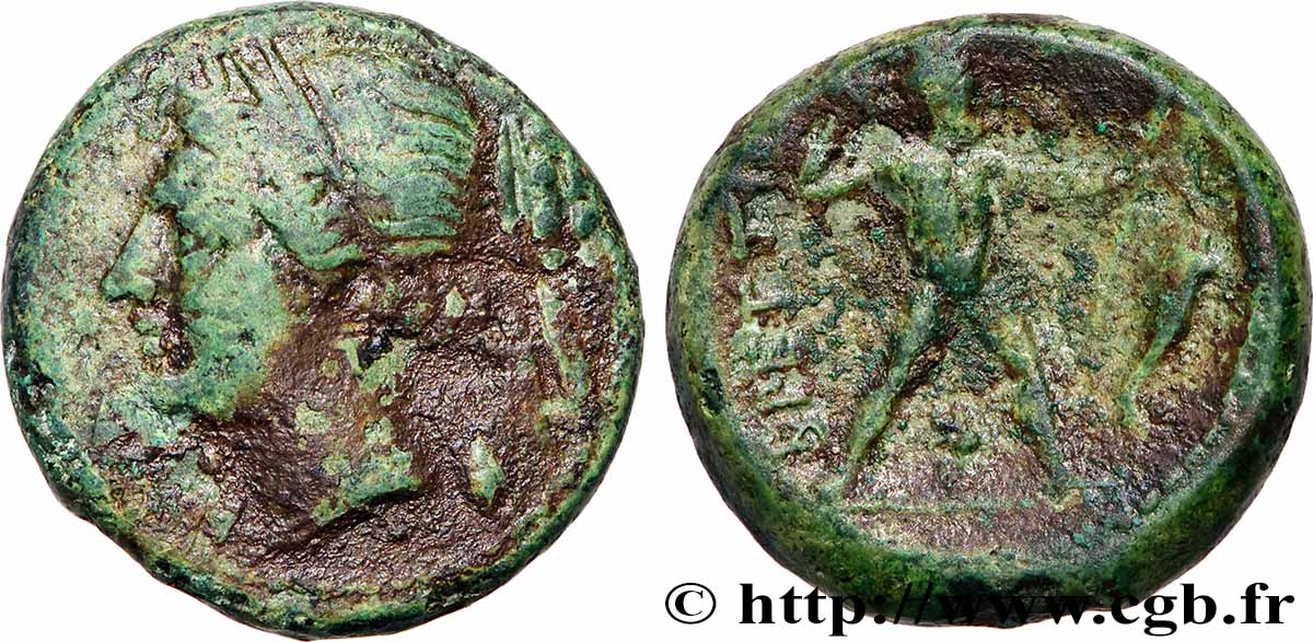 BRUTTIUM - BRETTIAN LEAGUE Hemidrachme ou demi-unité VF