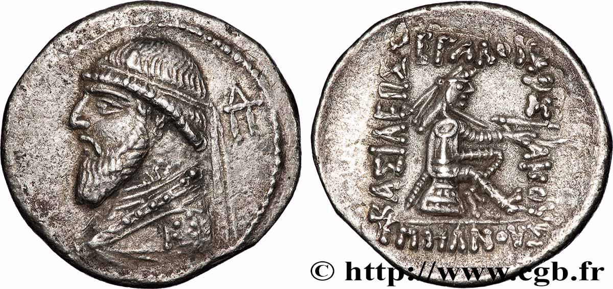 PARTHIEN - KÖNIGREICH DER PARTHER - MITHRADATES II Drachme VZ