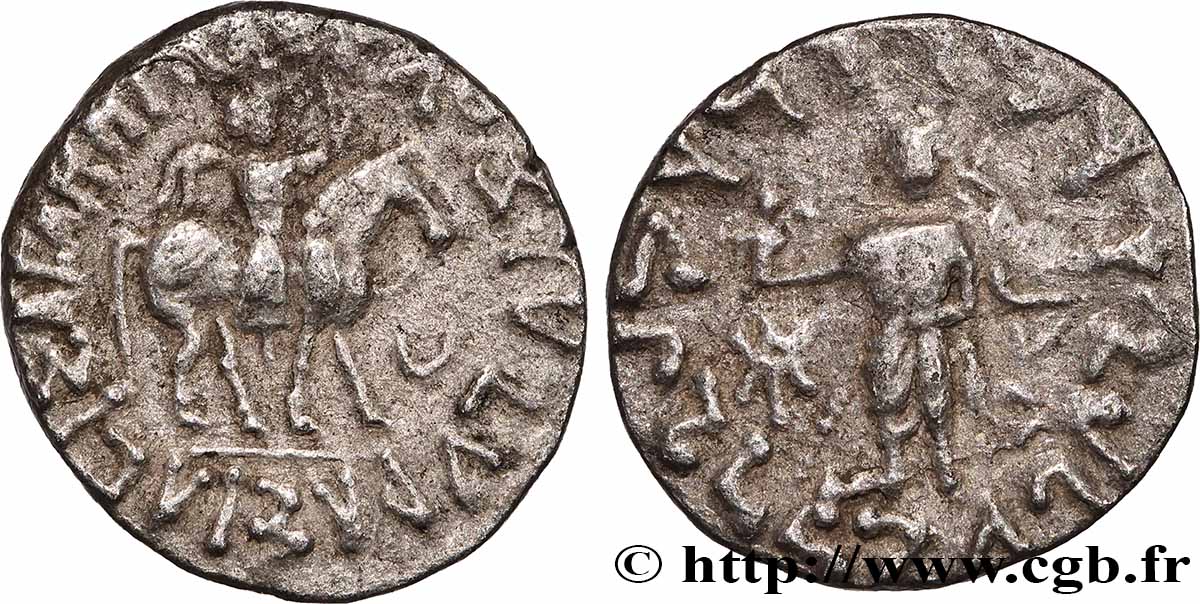 SCYTHIA - INDO-SCYTHIAN KINGDOM - AZES Drachme bilingue XF
